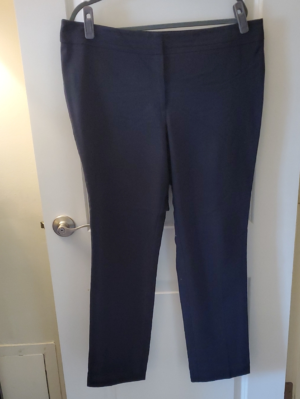 Ann Taylor Factory Navy Straight-Leg Pull-On Pants